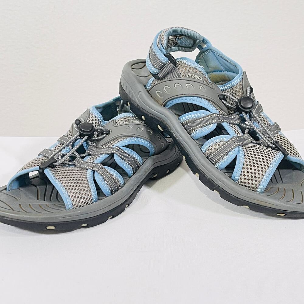 Nevados Hiking Sandals Women's 7 Blue Gray Slingback Adjustable Outdoor Shoes